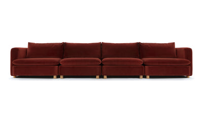 Morrell - Morrell - Morrell Four Seater Sofa, Garnet Velvet - Image 1