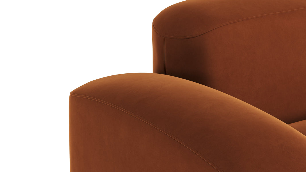 MuseMuse - Muse Sectional, Large Left Corner, Burnt Orange Velvet