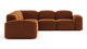 Muse - Muse - Muse Sectional, Large Left Corner, Burnt Orange Velvet - Image 1