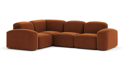 Muse - Muse - Muse Sectional, Small Left Corner, Burnt Orange Velvet - Image 2