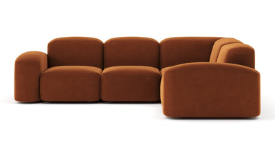 Muse - Muse - Muse Sectional, Small Right Corner, Burnt Orange Velvet - Image 1
