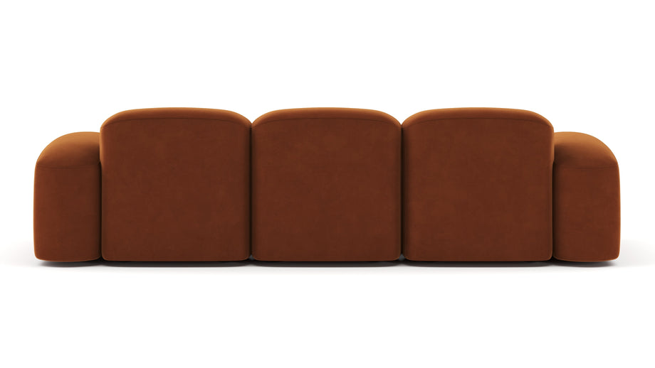MuseMuse - Muse Three Seater Sofa, Burnt Orange Velvet