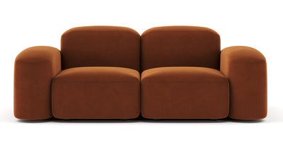 Muse - Muse - Muse Two Seater Sofa, Burnt Orange Velvet - Image 1