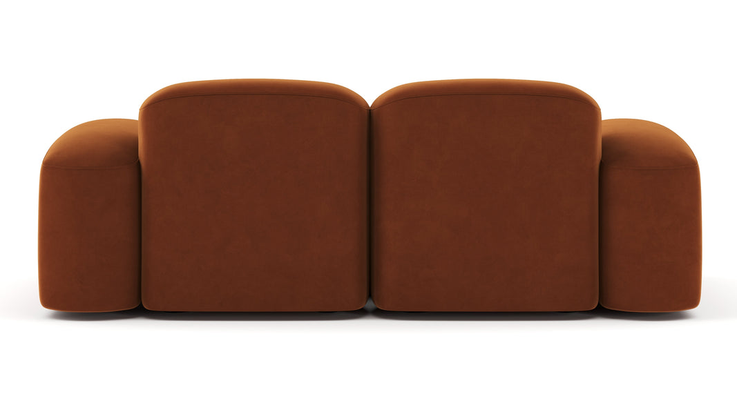 MuseMuse - Muse Two Seater Sofa, Burnt Orange Velvet