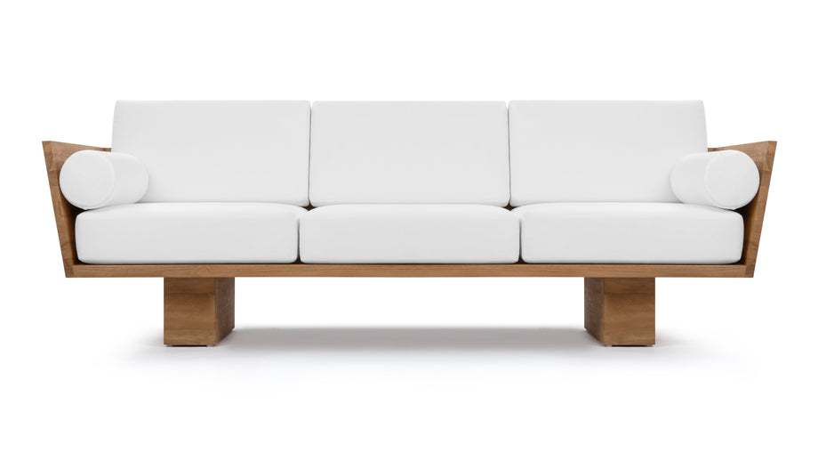 SueloNatural Teak with White Cushions