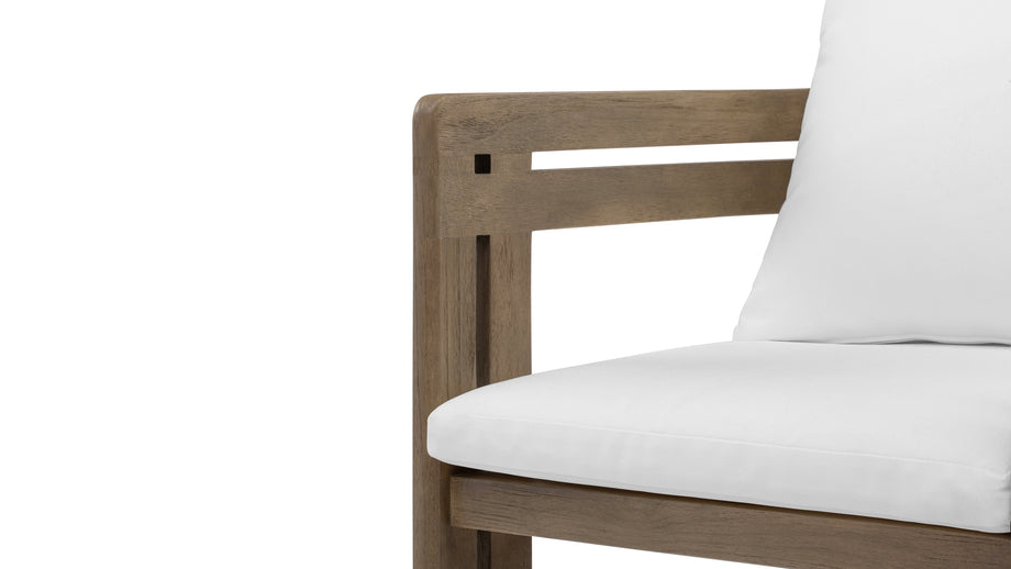 LussoWeathered Teak with White Cushions