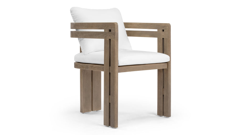 LussoWeathered Teak with White Cushions