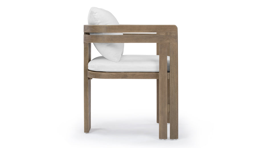 LussoWeathered Teak with White Cushions
