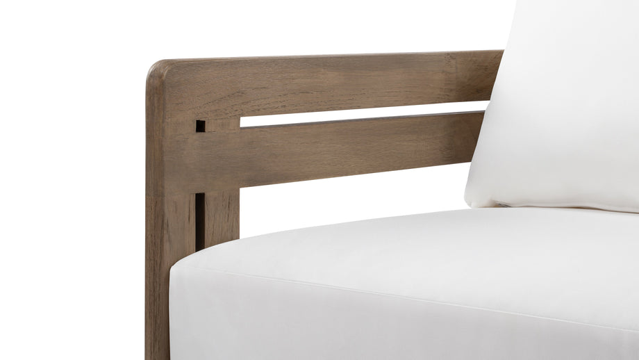 LussoWeathered Teak with White Cushions