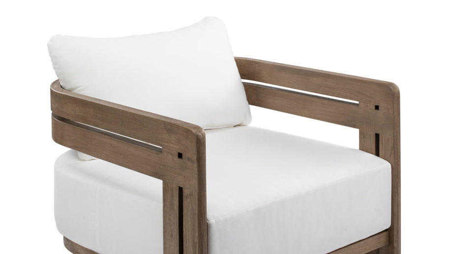 LussoWeathered Teak with White Cushions