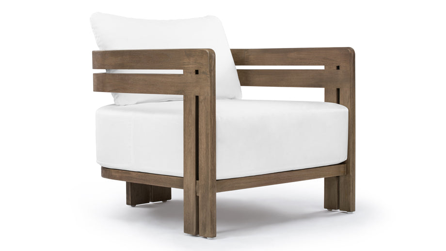 LussoWeathered Teak with White Cushions