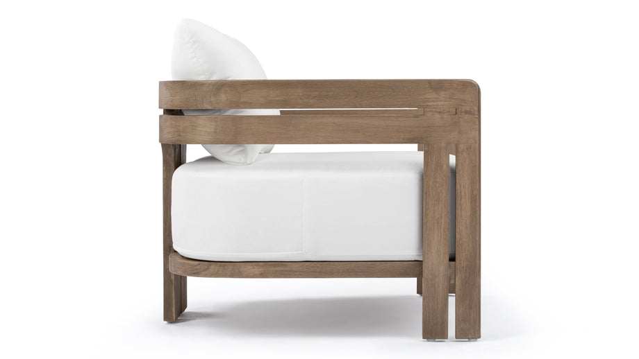 LussoWeathered Teak with White Cushions
