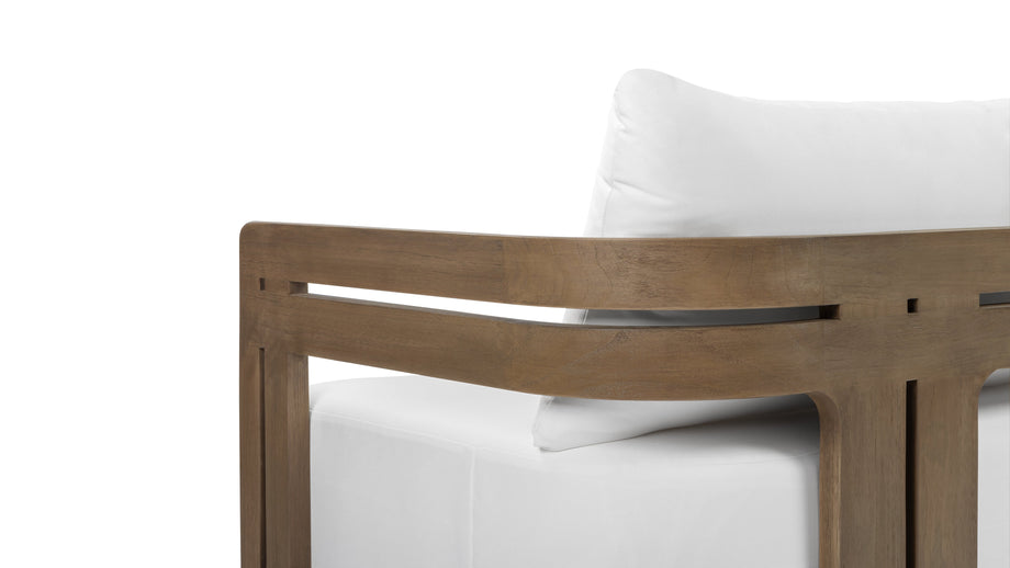 LussoWeathered Teak with White Cushions