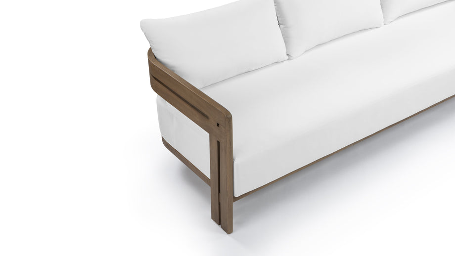 LussoWeathered Teak with White Cushions