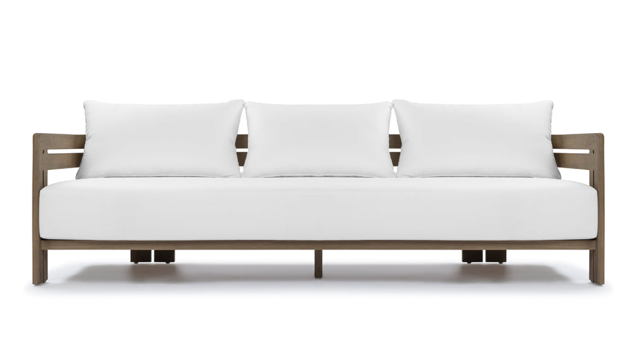 LussoWeathered Teak with White Cushions