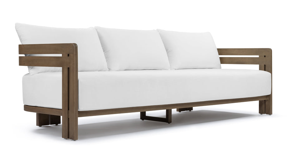 LussoWeathered Teak with White Cushions