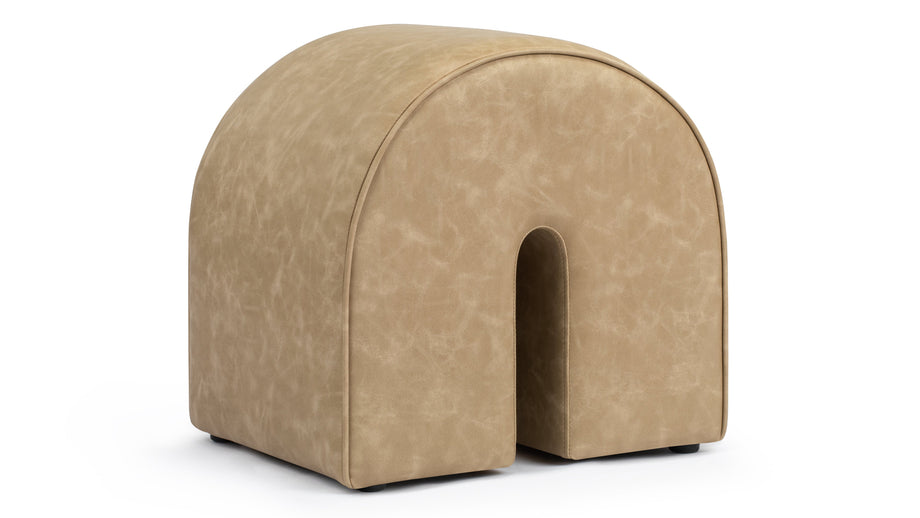 ArchArch - Arch Ottoman, Beige Vegan Leather