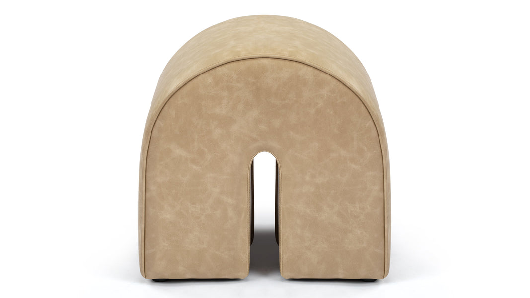 ArchArch - Arch Ottoman, Beige Vegan Leather