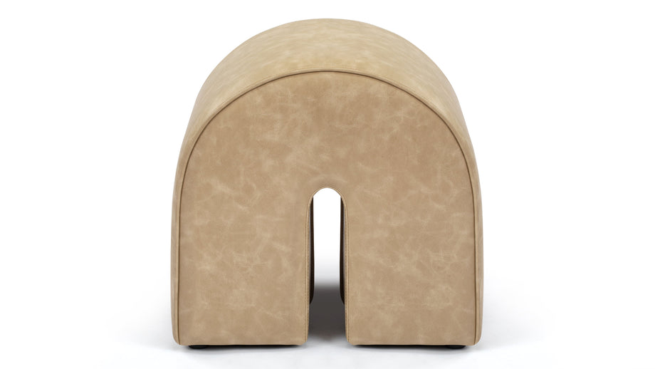 ArchArch - Arch Ottoman, Beige Vegan Leather