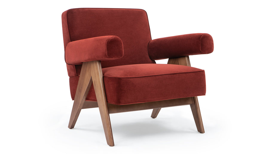 Sillón JeanneretBurgundy Silken Velvet