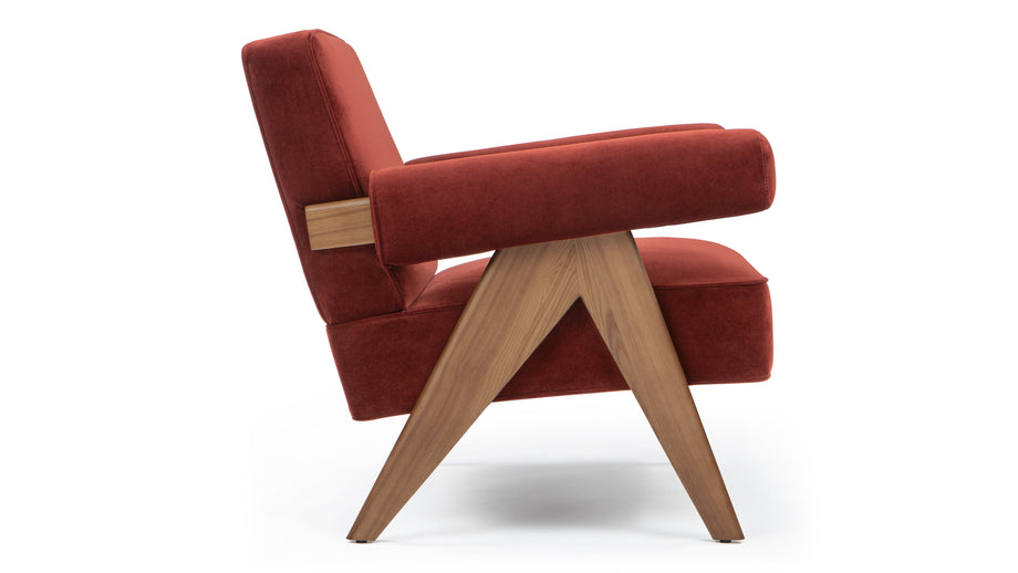 Sillón JeanneretBurgundy Silken Velvet