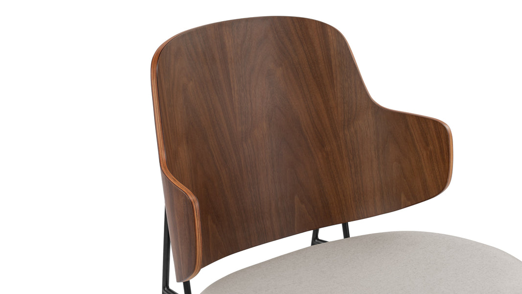 The PenguinThe Penguin - The Penguin Dining Chair, Wheat Gray Cashmere Wool and Walnut