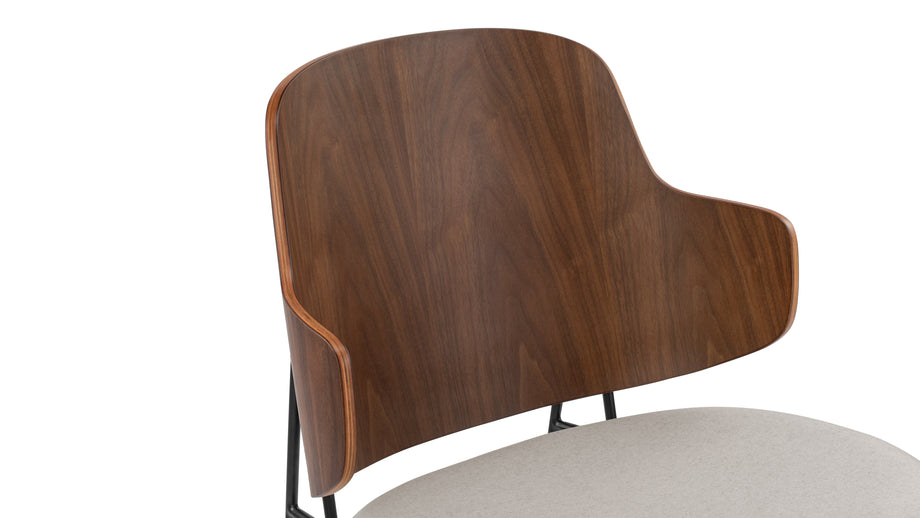 The PenguinThe Penguin - The Penguin Dining Chair, Wheat Gray Cashmere Wool and Walnut