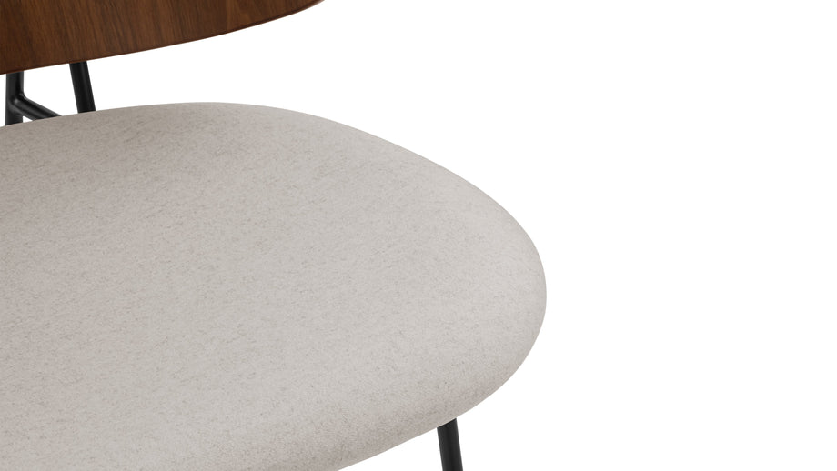 The PenguinThe Penguin - The Penguin Dining Chair, Wheat Gray Cashmere Wool and Walnut