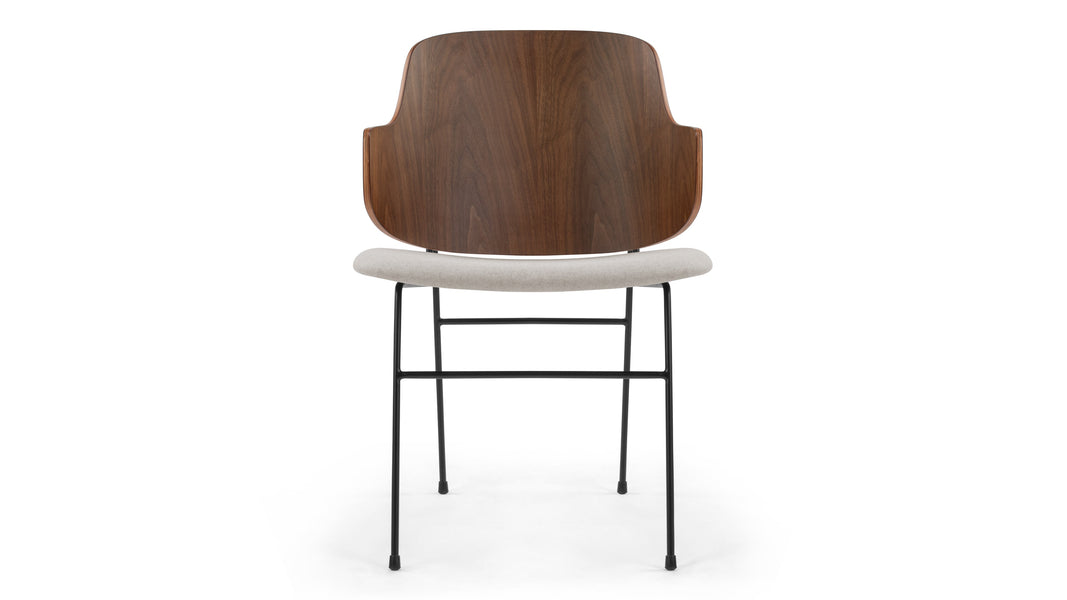The PenguinThe Penguin - The Penguin Dining Chair, Wheat Gray Cashmere Wool and Walnut