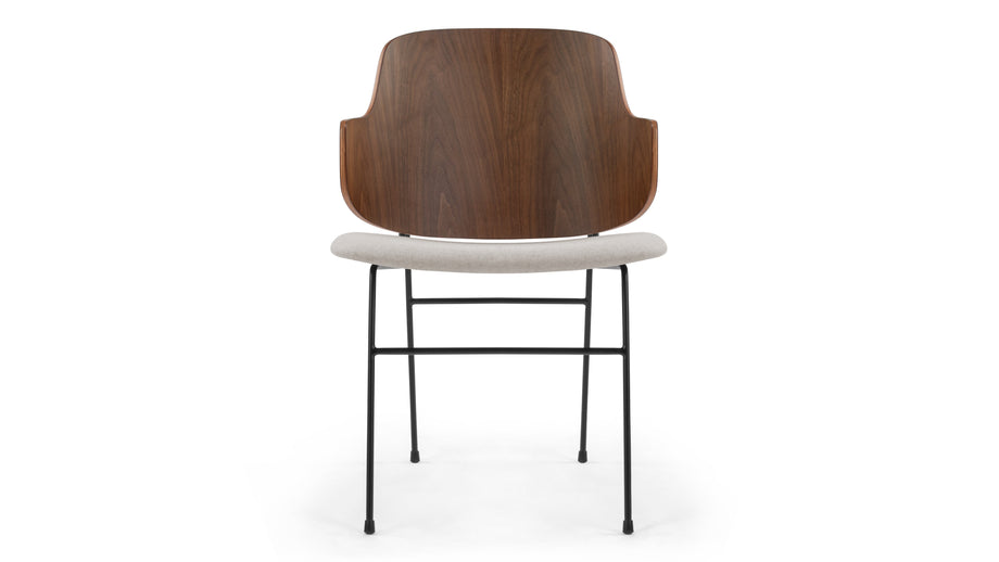 The PenguinThe Penguin - The Penguin Dining Chair, Wheat Gray Cashmere Wool and Walnut