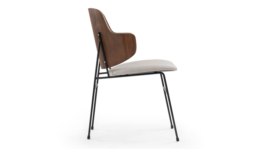 The PenguinThe Penguin - The Penguin Dining Chair, Wheat Gray Cashmere Wool and Walnut