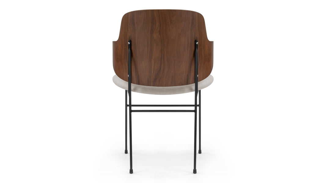 The PenguinThe Penguin - The Penguin Dining Chair, Wheat Gray Cashmere Wool and Walnut