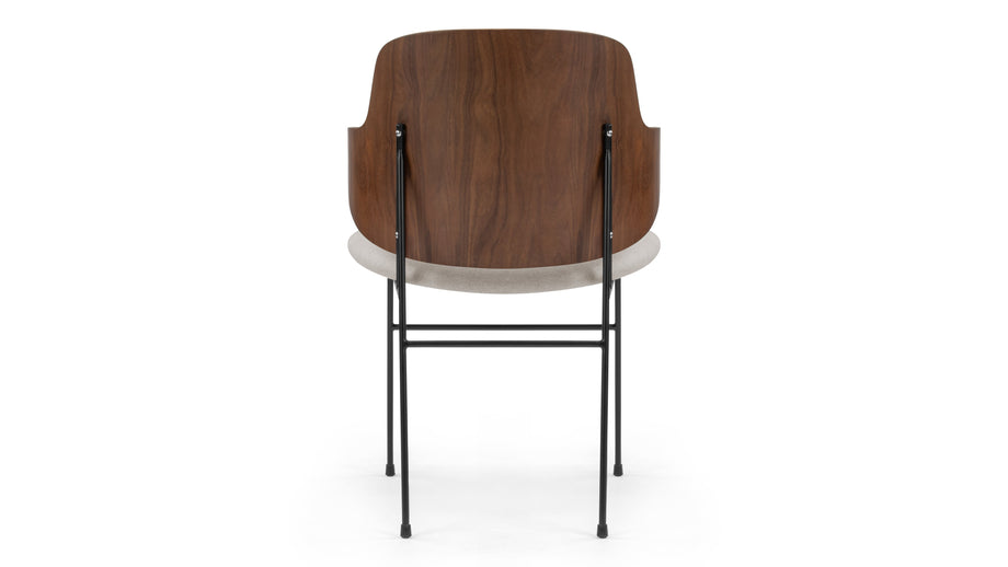 The PenguinThe Penguin - The Penguin Dining Chair, Wheat Gray Cashmere Wool and Walnut