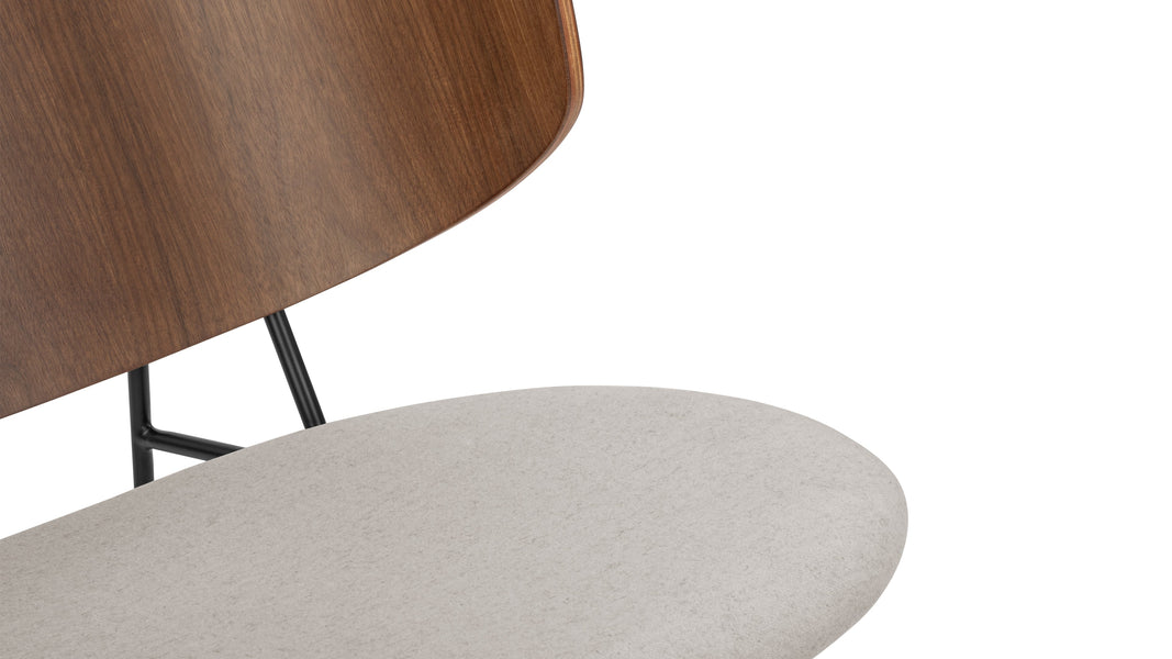 The PenguinThe Penguin - The Penguin Lounge Chair, Wheat Gray Cashmere Wool and Walnut