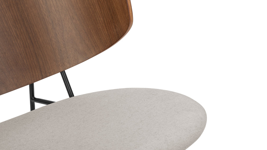 The PenguinThe Penguin - The Penguin Lounge Chair, Wheat Gray Cashmere Wool and Walnut