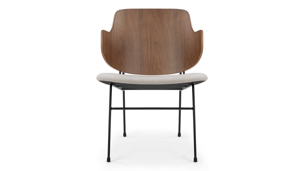 The PenguinThe Penguin - The Penguin Lounge Chair, Wheat Gray Cashmere Wool and Walnut