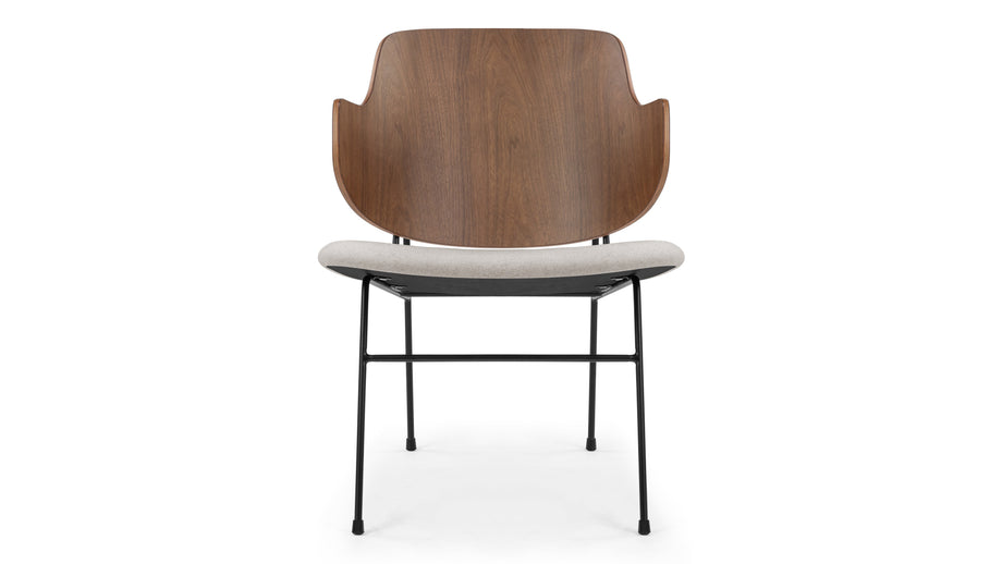 The PenguinThe Penguin - The Penguin Lounge Chair, Wheat Gray Cashmere Wool and Walnut
