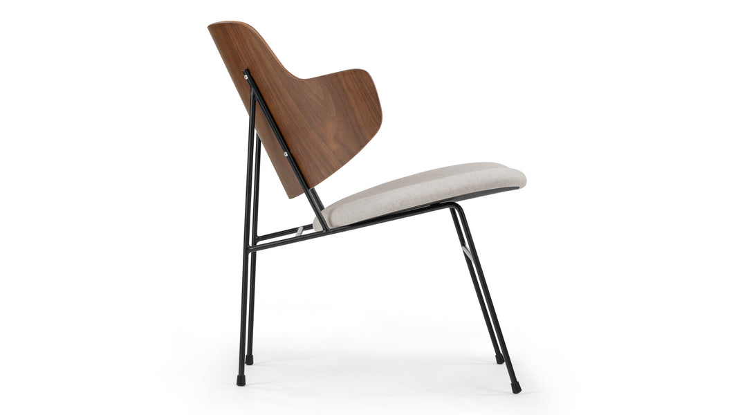 The PenguinThe Penguin - The Penguin Lounge Chair, Wheat Gray Cashmere Wool and Walnut