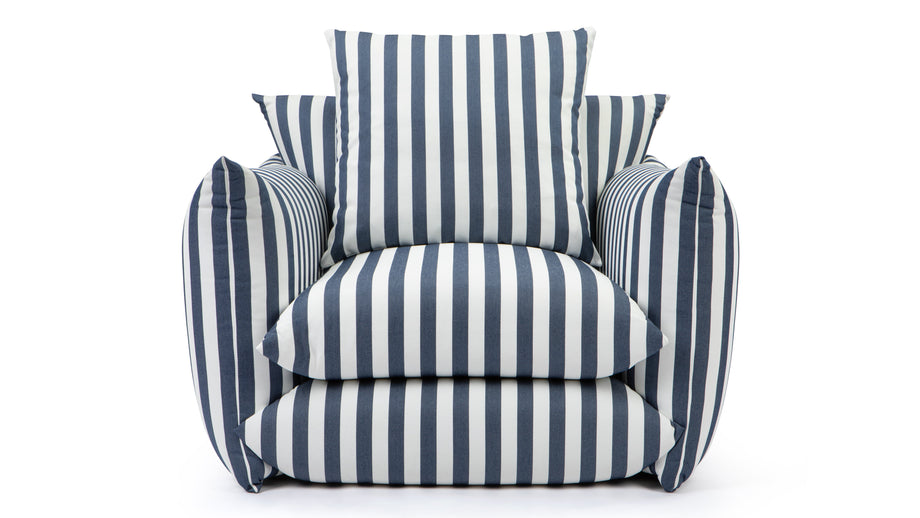 HoxtonHoxton - Hoxton Indoor/Outdoor Lounge Chair, Navy Stripe