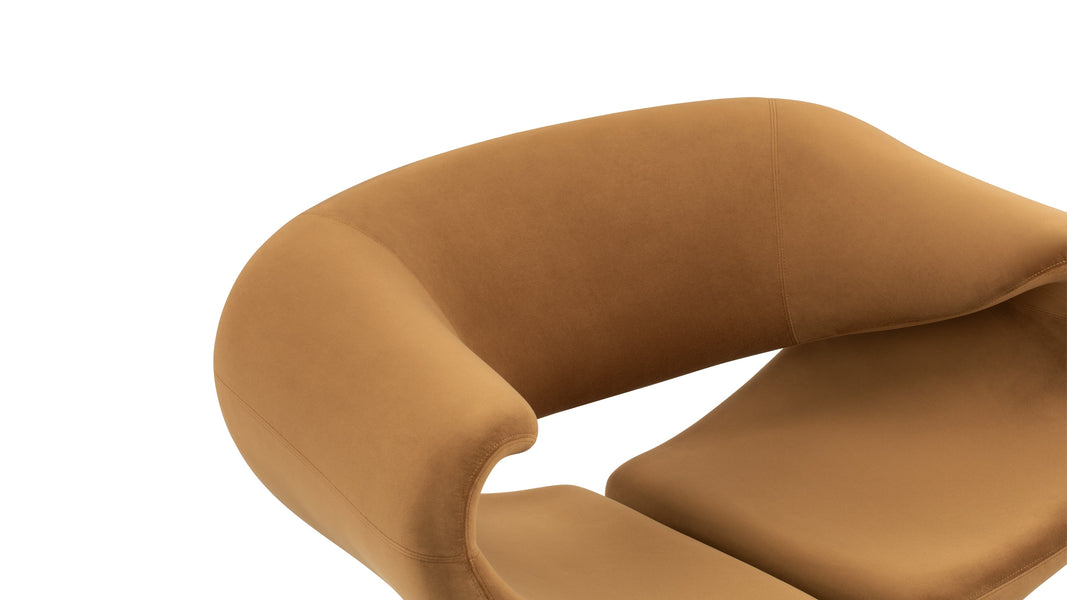 RibbonRibbon - Ribbon Chair, Caramel Plush Velvet