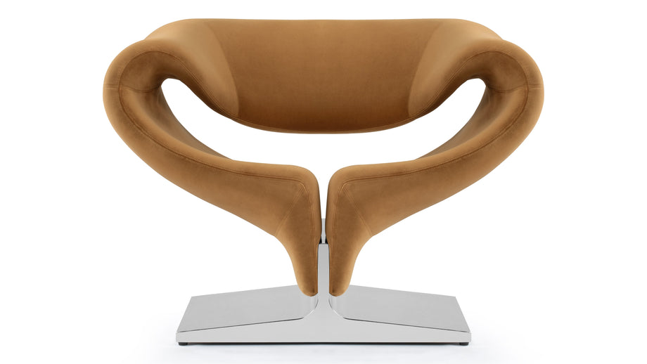RibbonRibbon - Ribbon Chair, Caramel Plush Velvet