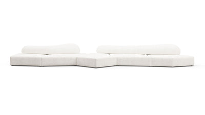 On the Rocks - On the Rocks - On the Rocks Sofa, Five Seater, White Textured Chenille - Image 1