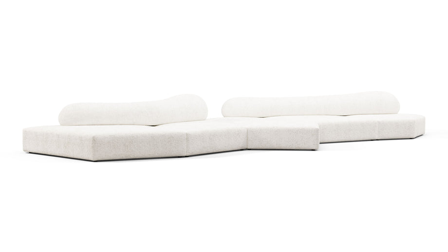 On the RocksOn the Rocks - On the Rocks Sofa, Five Seater, White Textured Chenille