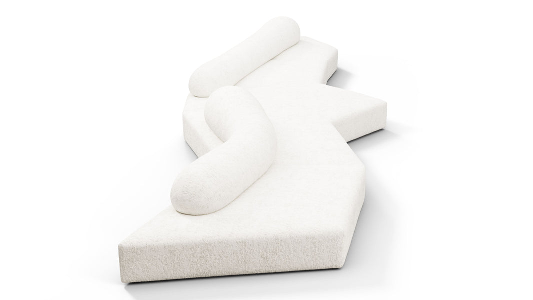 On the RocksOn the Rocks - On the Rocks Sofa, Five Seater, White Textured Chenille