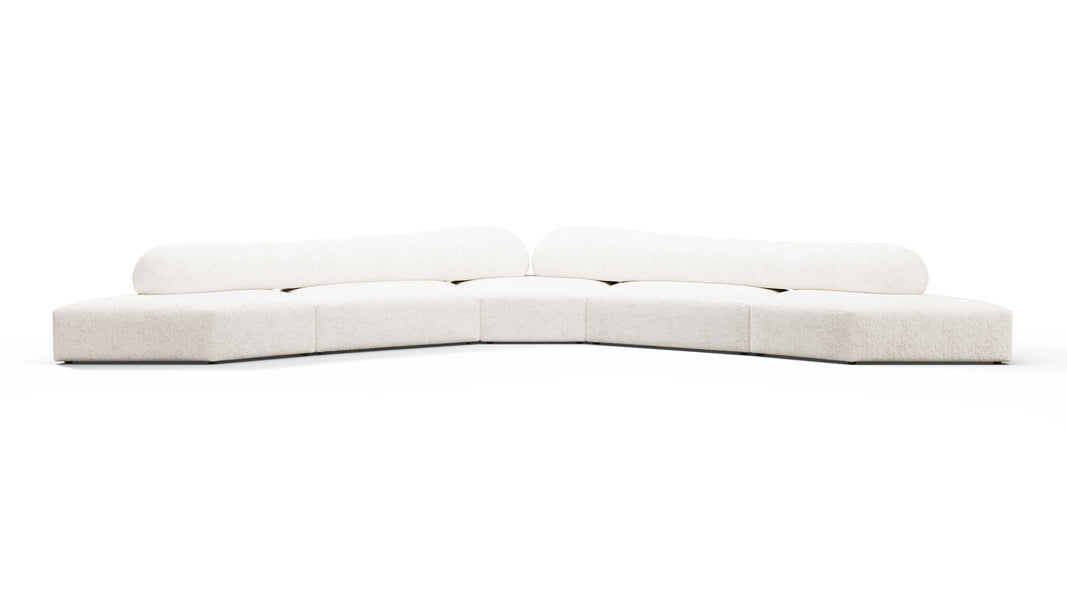 On the RocksOn the Rocks - On the Rocks Sofa, Large Corner, White Textured Chenille