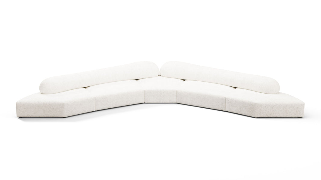 On the RocksOn the Rocks - On the Rocks Sofa, Large Corner, White Textured Chenille