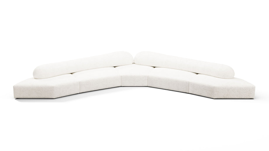 On the RocksOn the Rocks - On the Rocks Sofa, Large Corner, White Textured Chenille