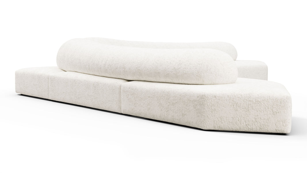 On the RocksOn the Rocks - On the Rocks Sofa, Large Corner, White Textured Chenille