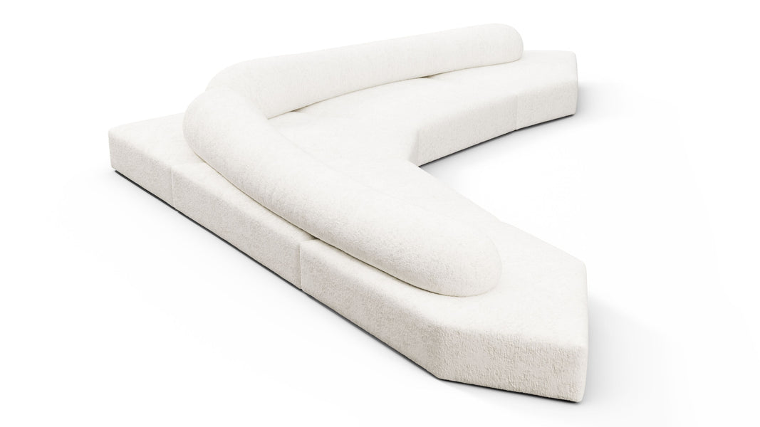 On the RocksOn the Rocks - On the Rocks Sofa, Large Corner, White Textured Chenille