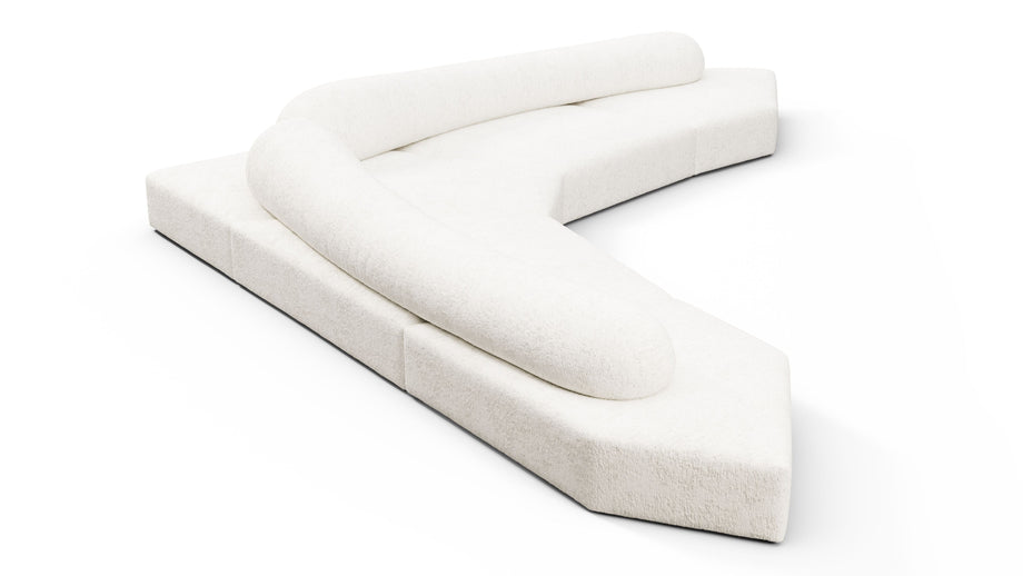 On the RocksOn the Rocks - On the Rocks Sofa, Large Corner, White Textured Chenille